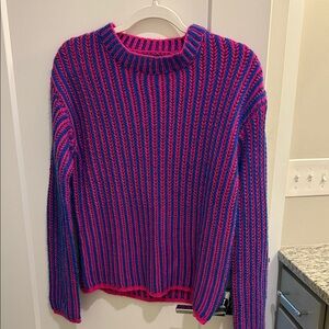 Endless Rose Vibrant Pink and Blue Sweater